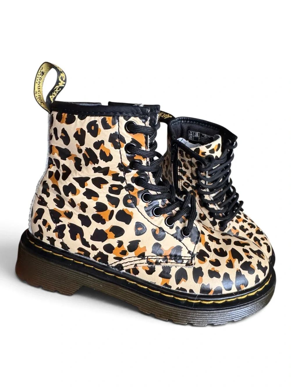 Dr. Martens 1460J Leopard Print Girls Combat Boots US 12